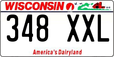 WI license plate 348XXL