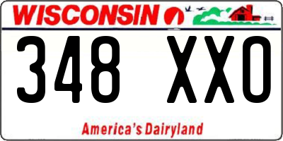 WI license plate 348XXO