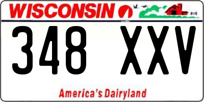 WI license plate 348XXV