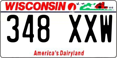 WI license plate 348XXW