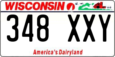 WI license plate 348XXY