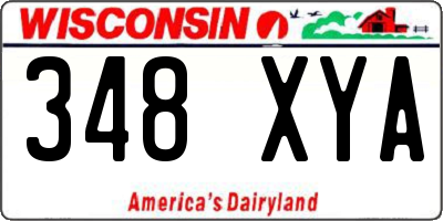 WI license plate 348XYA