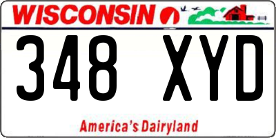 WI license plate 348XYD