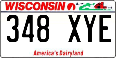 WI license plate 348XYE