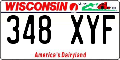 WI license plate 348XYF