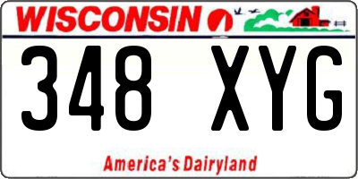 WI license plate 348XYG