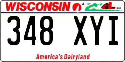 WI license plate 348XYI
