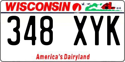 WI license plate 348XYK