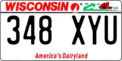 WI license plate 348XYU