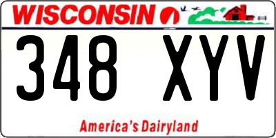 WI license plate 348XYV