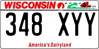 WI license plate 348XYY