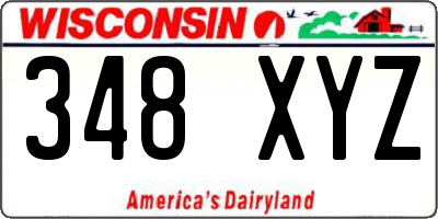 WI license plate 348XYZ
