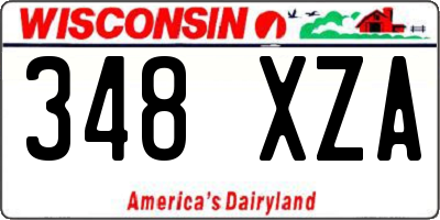 WI license plate 348XZA