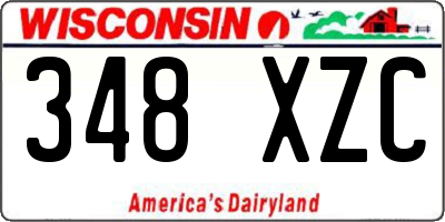 WI license plate 348XZC