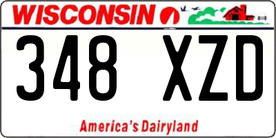 WI license plate 348XZD