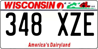 WI license plate 348XZE