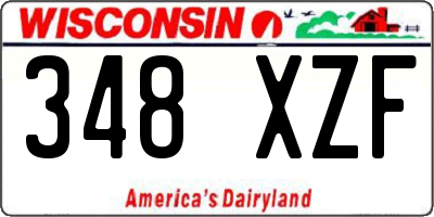 WI license plate 348XZF