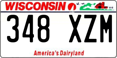 WI license plate 348XZM