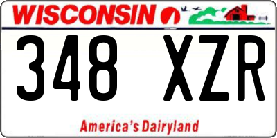 WI license plate 348XZR