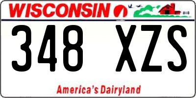 WI license plate 348XZS