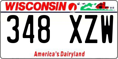 WI license plate 348XZW