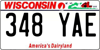 WI license plate 348YAE