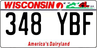 WI license plate 348YBF