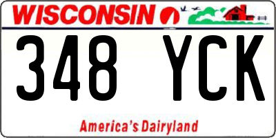 WI license plate 348YCK