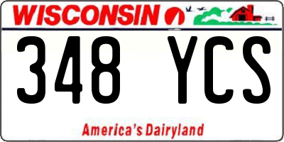 WI license plate 348YCS