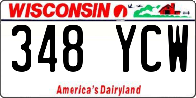 WI license plate 348YCW