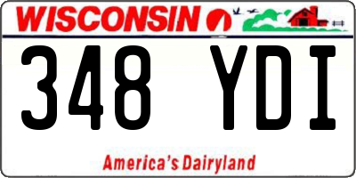 WI license plate 348YDI