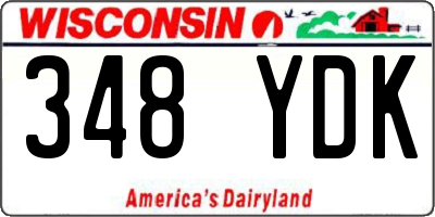 WI license plate 348YDK