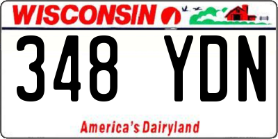 WI license plate 348YDN