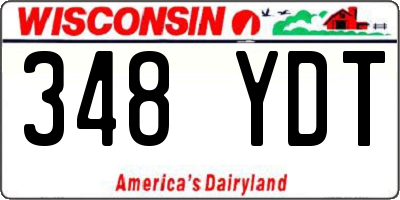 WI license plate 348YDT