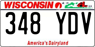 WI license plate 348YDV