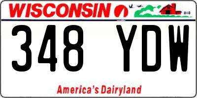 WI license plate 348YDW