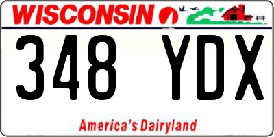 WI license plate 348YDX