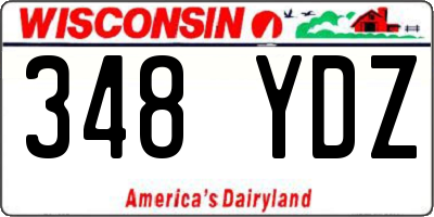 WI license plate 348YDZ