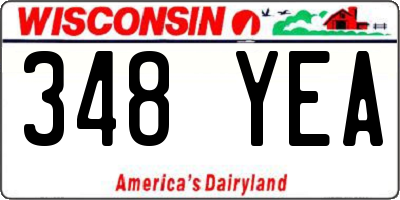 WI license plate 348YEA