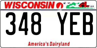 WI license plate 348YEB