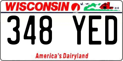 WI license plate 348YED