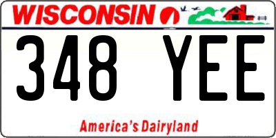 WI license plate 348YEE