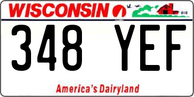 WI license plate 348YEF