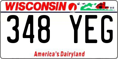 WI license plate 348YEG