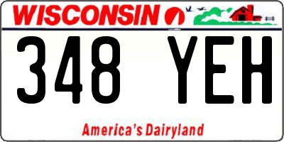 WI license plate 348YEH