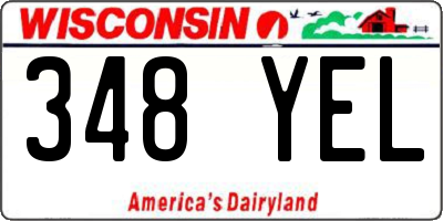 WI license plate 348YEL