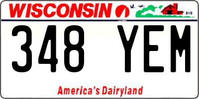 WI license plate 348YEM