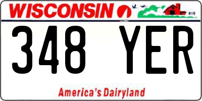WI license plate 348YER