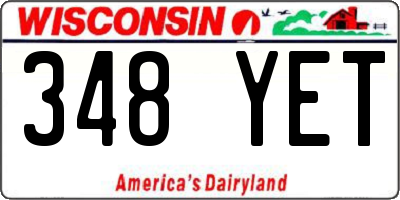 WI license plate 348YET