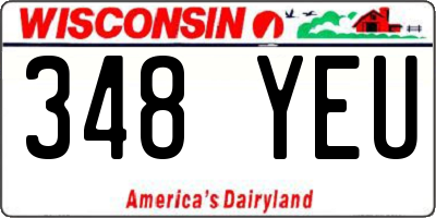 WI license plate 348YEU